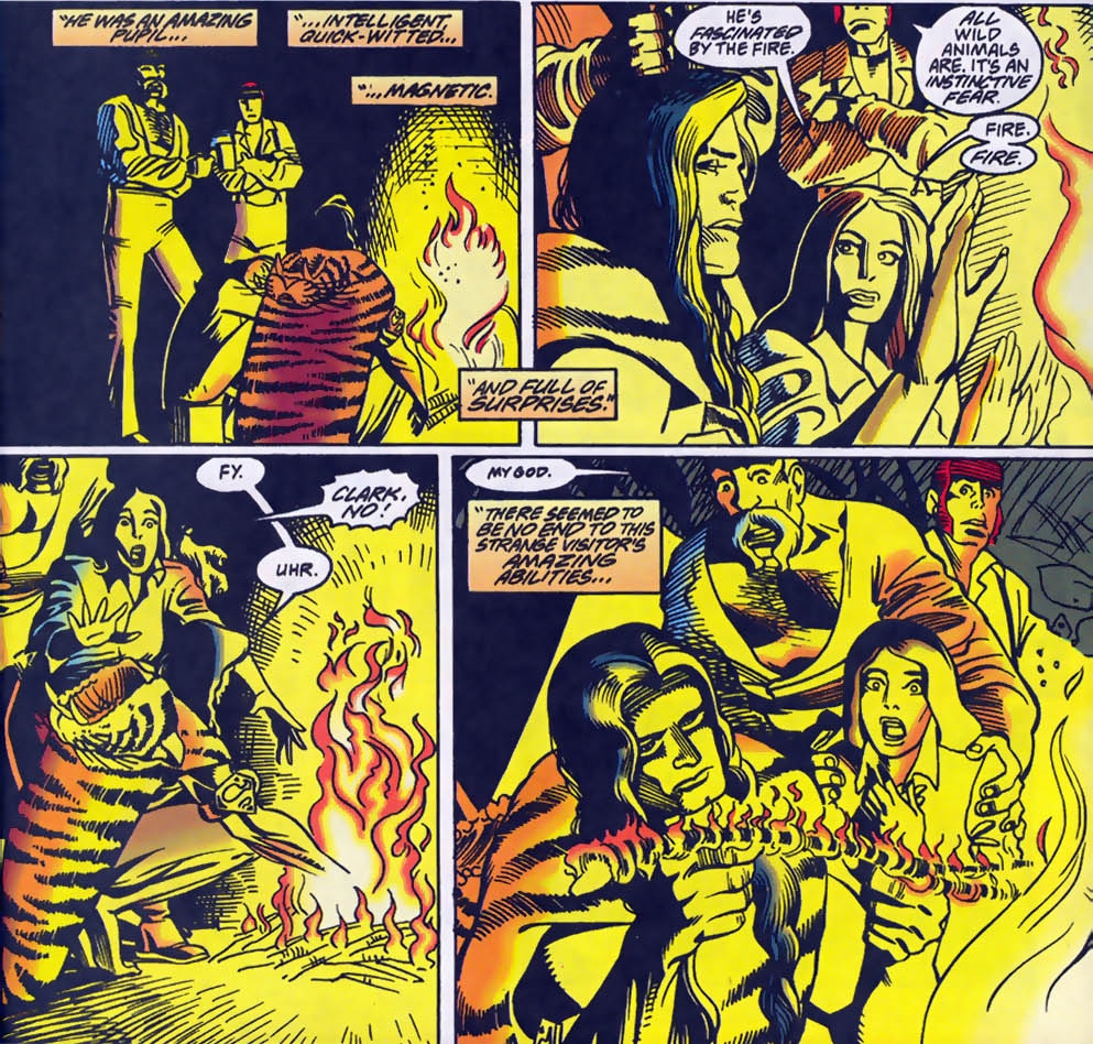 Superman Annual #6: Clark's immune to fire